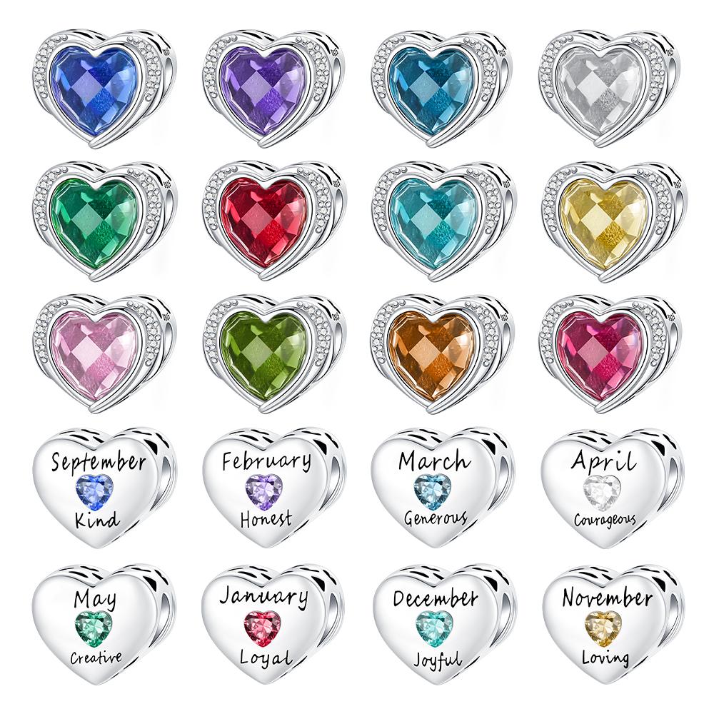 Copper Colorful Birthstone Eternity Round Dangle Lovecharm Fit Original Bracelet Girls Birthday Present Fine Quality Jewelry Gift