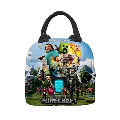 Minecraft Movie, Portable Thermal Insulation Bag, Refrigerated Bag, Aluminum Foil Lunch Bag.