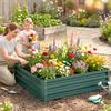 Square Raised Garden Bed Box with Weatherized Steel Frame for Vegetables, Flowers, & Herbs, 120 x 120 x 30cm, Green