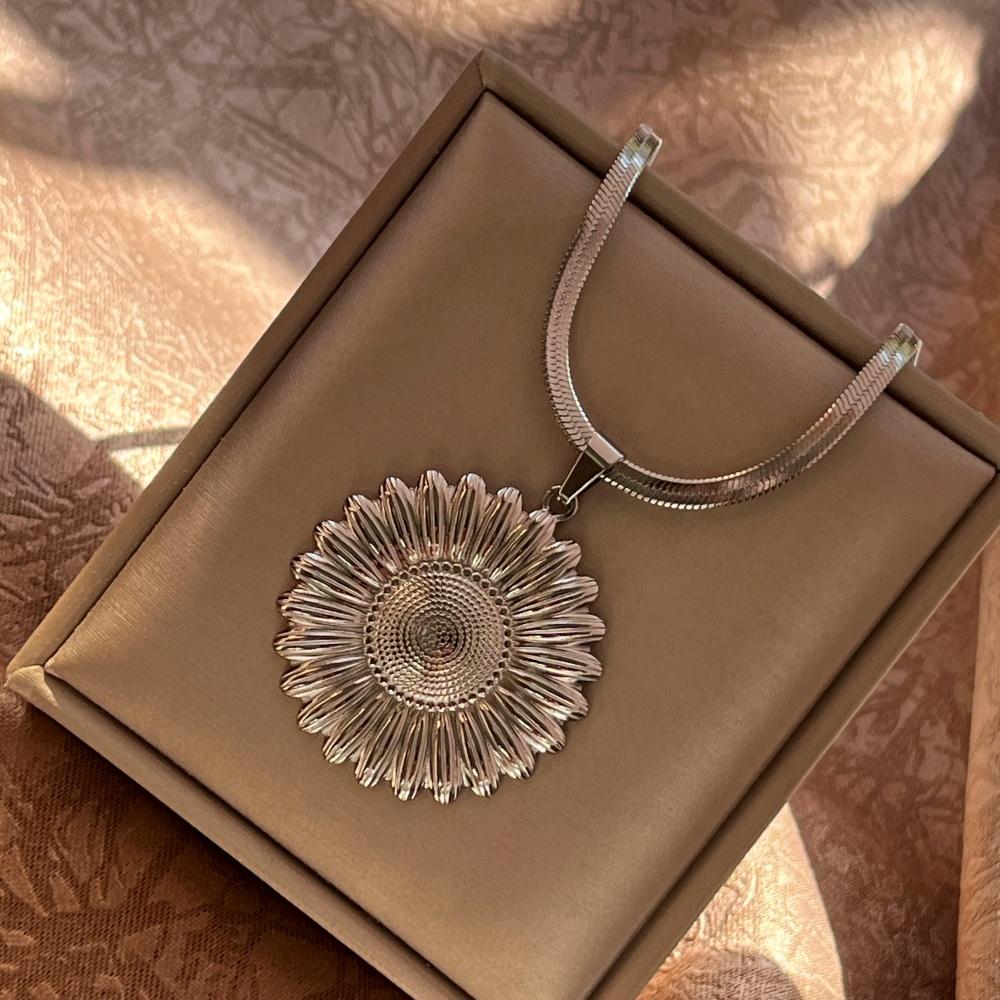 Edelstahl Übertrieben Punk Groß Rund O-förmig Anhänger Halskette Damen Herren Klobig Schlangen Klinge Kette Grunge Steampunk Schmuck