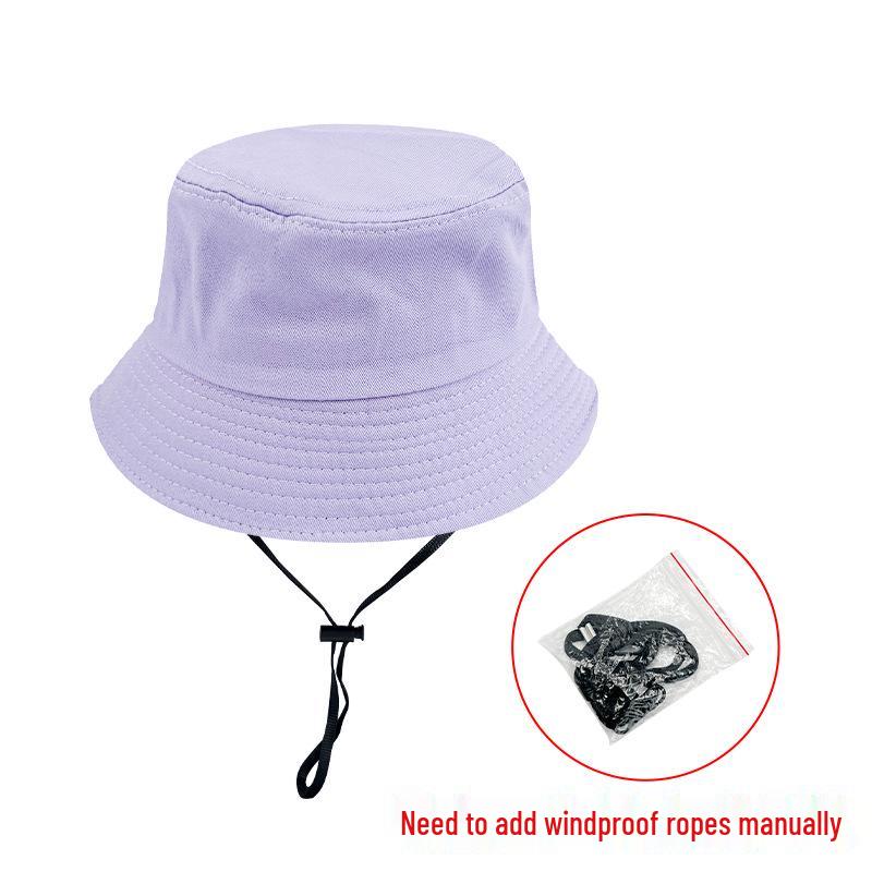 Children's Adjustable Solid Color Cotton Bucket Hat - European & American Style for Boys and Girls