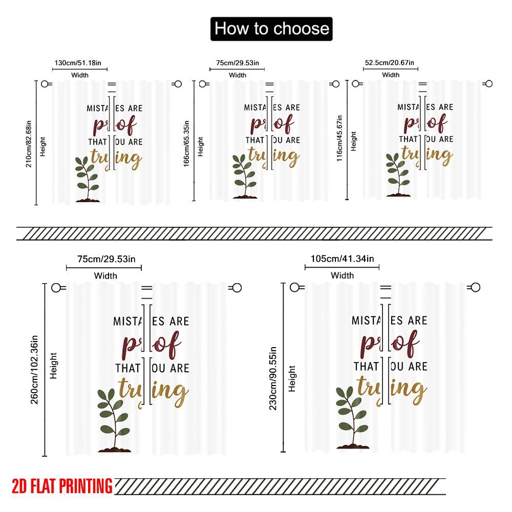 2pcs 2D flat printing Party Curtain Mistakes are proof you trying Polyester Without Electricity Family Party Perfect for Living