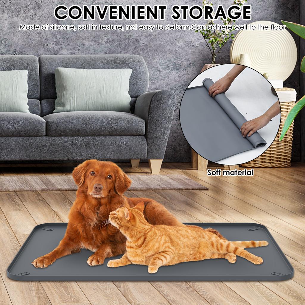 Dog Toilet Silicone Pee Pad Holder Foldable Leak Proof Foldable Puppy Potty Training Pad for Floor Protection Pet Supplies