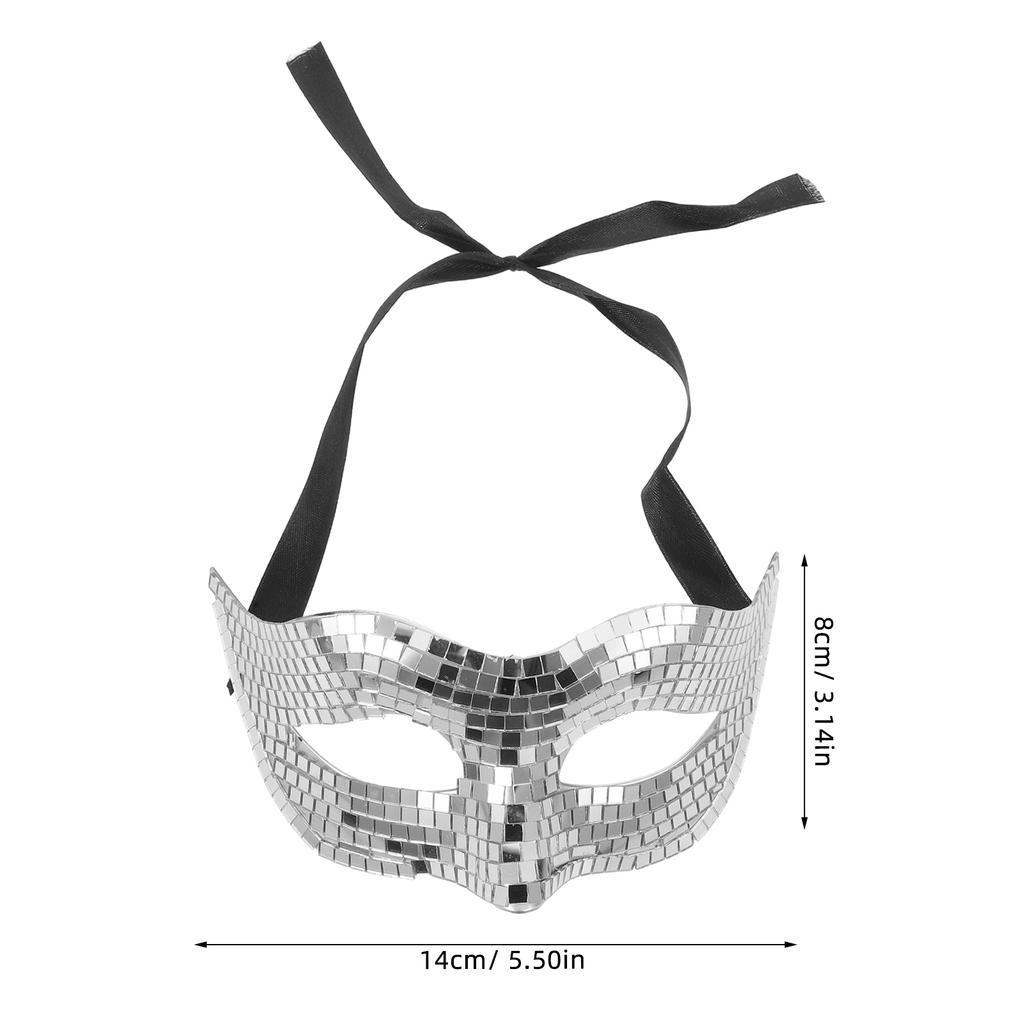 Disco Face Mask Golden Mirror Half Face Masquerade Party Halloween Carnival Dance Prom Costume Mask Women Men