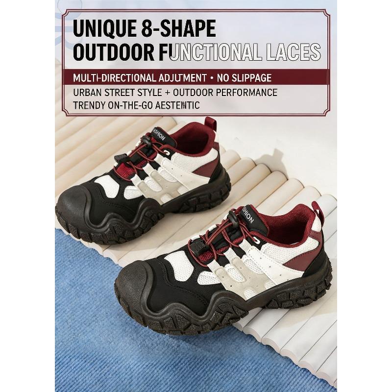 Scarpe Donna Dad Chunky Retro da Escursionismo Casual Punta Larga Versatili Stile di Nicchia