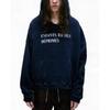 Felpa con cappuccio oversize da uomo con finitura nero lavato, stampa grafica effetto invecchiato, cotone pesante, streetwear