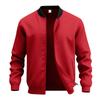 Giacca Bomber Casual da Uomo a Manica Lunga, Colore Unito, Collo Alto, con Zip