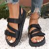 Modisches Schnallendesign Sommer Damen Schuhe 2024 Neu Rutschfest Abriebfest Damen Plateau Sandalen Lässige Modische Römische Sandalen