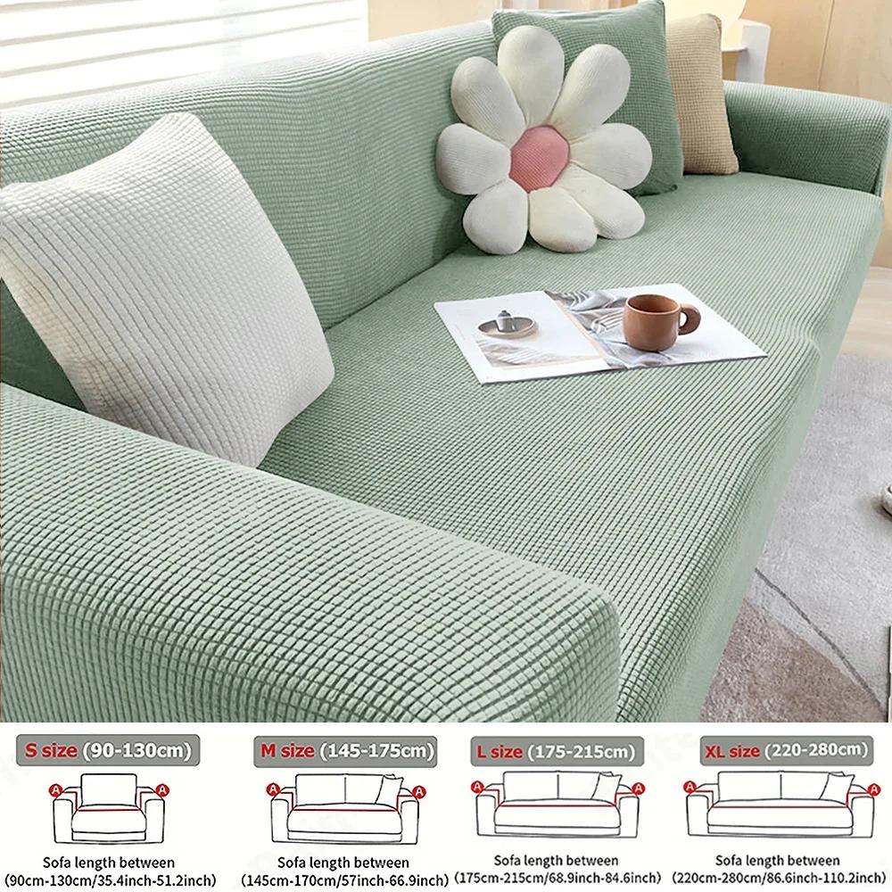 Jacquard Elastische Sofabezug Heimdekoration Stretch Couchhülle für Wohnzimmer Vollabdeckung Sessel Ecke Überwurf S/M/L/XL Größe