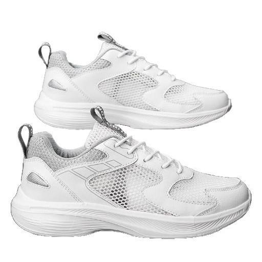 Men's Shoes With Breathable Mesh Versatile Casual Suitable Teenagers' Running Anti Slip Sports Height Increasing Plus Size White Dad