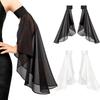 1Pair Women Sunscreen Long Detachable Sleeves Simple Decorative Tulle Sheer Arm Warmers For Wedding Or Daily Wear Accessories