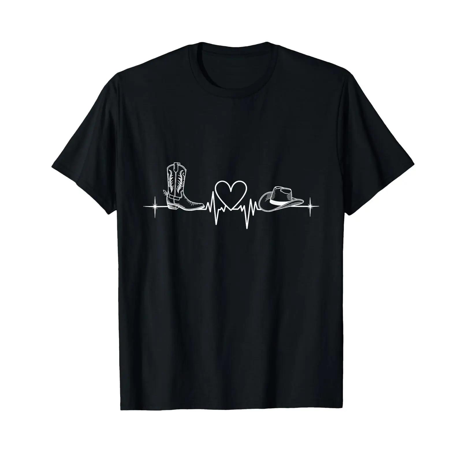 Line Dance Heartbeat ECG Pulse T Shirt vintage Washed Soft Comfortable Breathable fashion Top For Everyday Wear S разноцветный