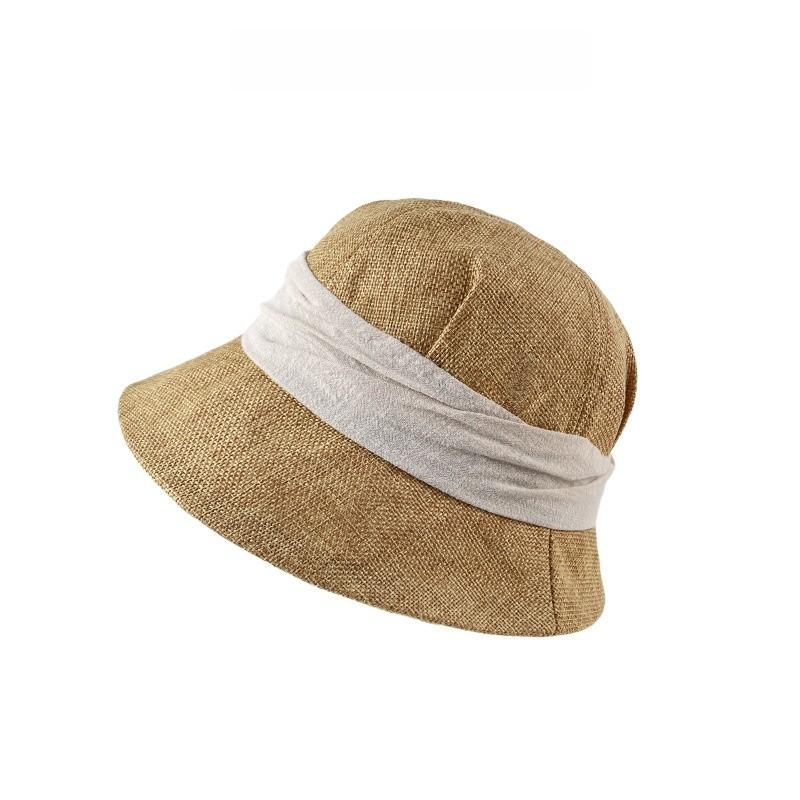 Vintage Cotton Linen Fisherman Hat With Wide Brim Sun Protection For Women Summer Casual Wear