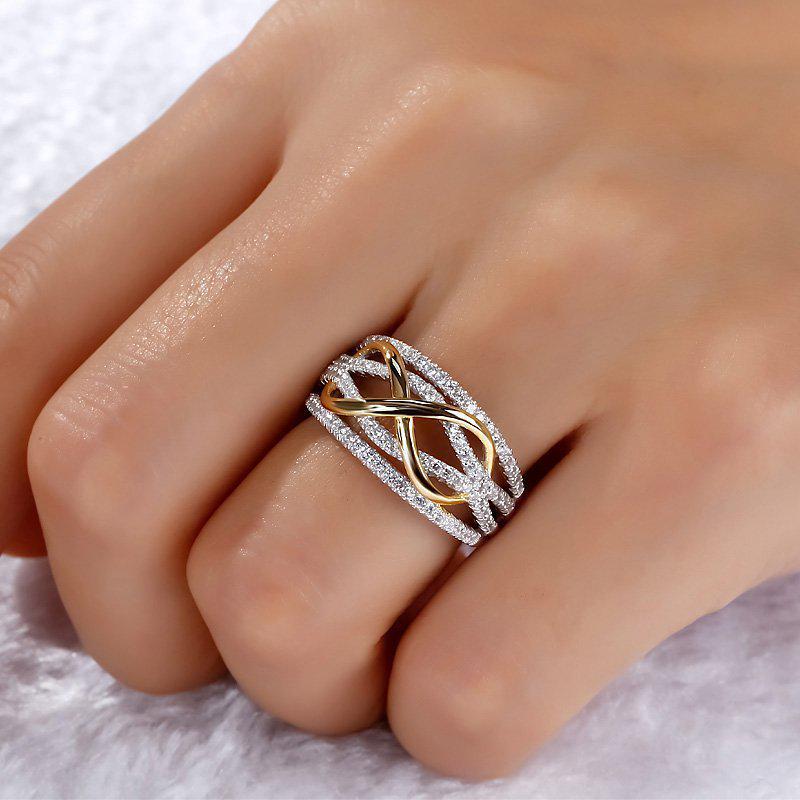 Eco-Friendly Two-Tone Figure 8 Wrap Ring with Exquisite Design