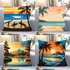 1pc Northern Europe Tropical Beach Landscape Pillow Case Square Bedroom Sofa Leisure Comfort Cushion Car Living Home Decoration
