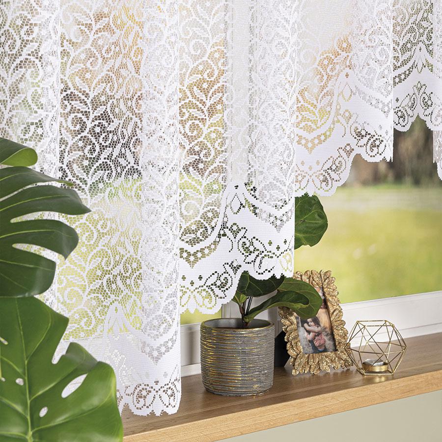 Bogumiła - Ready-made Jacquard Curtain - White - Classic Pattern - 300X160