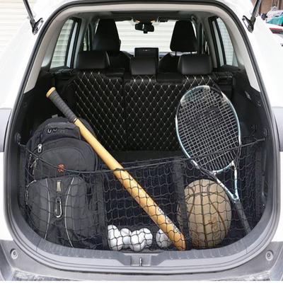 3 Pockets Cargo Net Stretchy Trunk Storage Organizer Net Heavy-Duty Luggage Holder With Mount Kit For Suv Pickup Truck Van