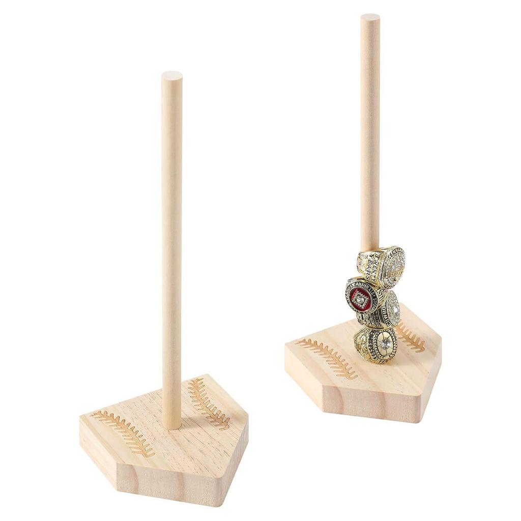 Baseball Rings Holder Baseball Display Case Championship Rings Display Holder Wood Material Jewelry Storage Holder