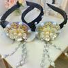 Korean Headband Pearl Flower Hanbok Hairband Fashion Tassels Traditional Headdress Stage Dance Hair Hoop Ladies
