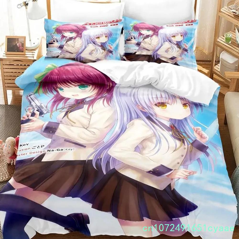 3D Принт Аниме Angel Beats Постельный Комплект Пододеяльник Комплект Постельного Белья Покрывало Наволочка Одеяло Размер Кинг Квин Мальчики Взрослые Постельные Принадлежности