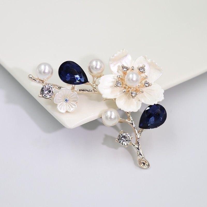 Blucome Shell Plum Blossom Blume Broschen Für Frauen Hochzeit Büro Brosche Pins Neue Jahr Schmuck Geschenke