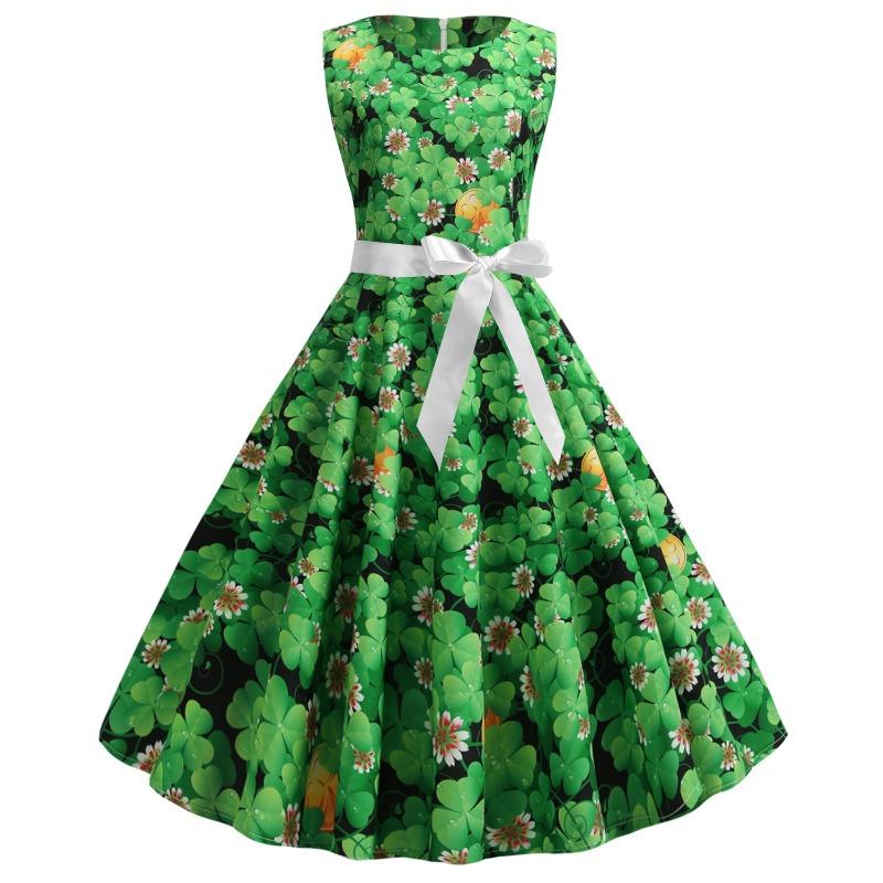 

Irish Festival Source Hepburn Vintage St Patrick s Printed Dress XXL зелёный