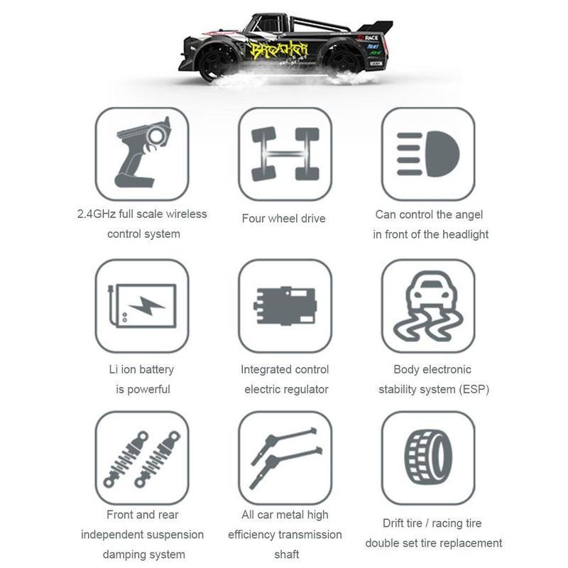 Professional RC Racing Car 1/16 UD1604 UD1603 Ud1607 RC Car High Speed 2.4G Brushless 4WD Drift Remote Control Drift Car Toy for Boys Brushless Motor
