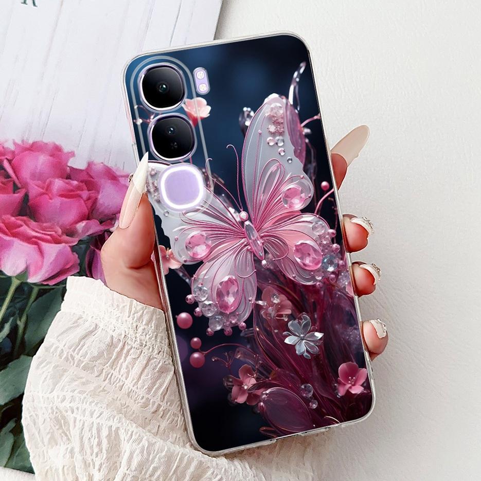 For Vivo Y200 5G Case Vivo V40 Lite Beautiful Butterfly Painted Cover Soft Slim Phone Case For Vivo Y300 Y 200 V40Lite 5G Bumper