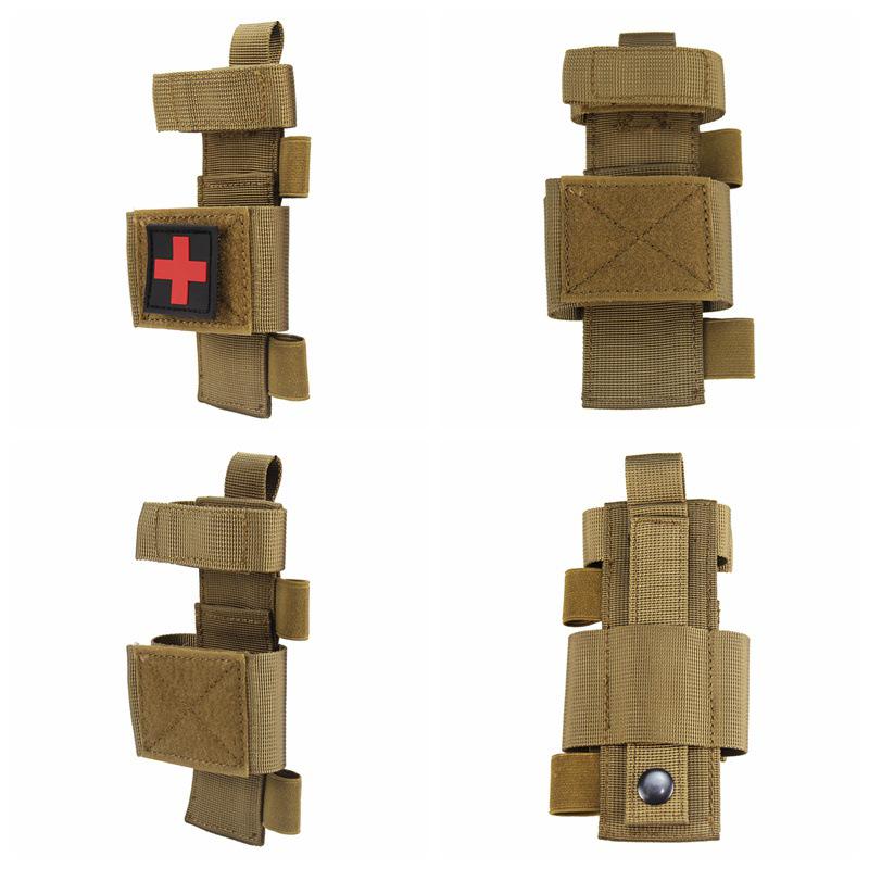 Outdoor Tactical EDC Mountaineering and Cycling Hemostatic Pouch with Military Tourniquet and Medical Scissors Storage
