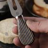 High-End Titanlegierung Käsemesser mit blauem Holzgriff - Westliches Tafelgeschirr Butter- und Marmeladenmesser