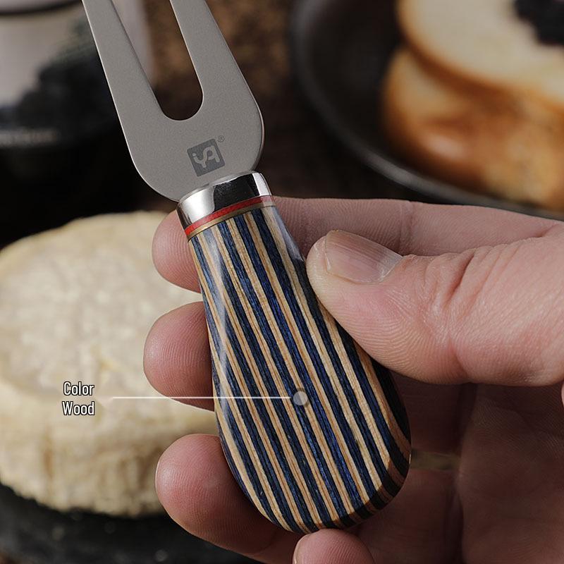 High-End Titanlegierung Käsemesser mit blauem Holzgriff - Westliches Tafelgeschirr Butter- und Marmeladenmesser