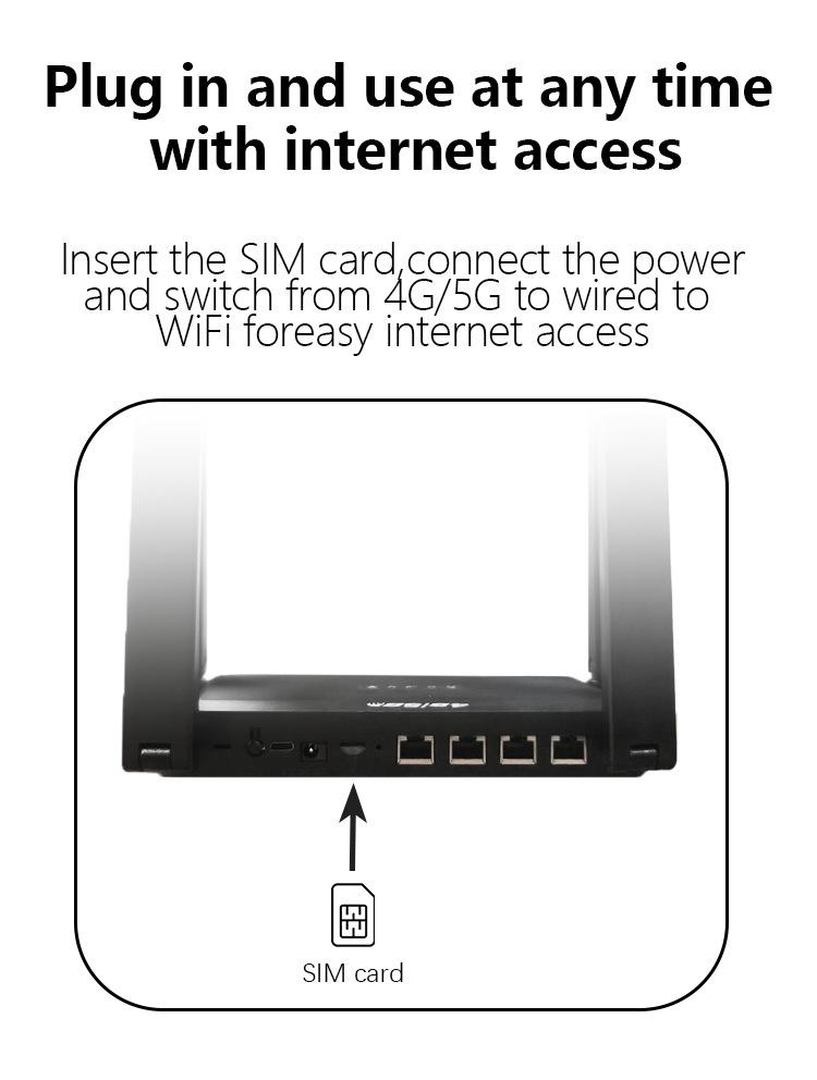 4G LTE WiFi 6 Router with SIM Card Slot for Americas - Battery Included