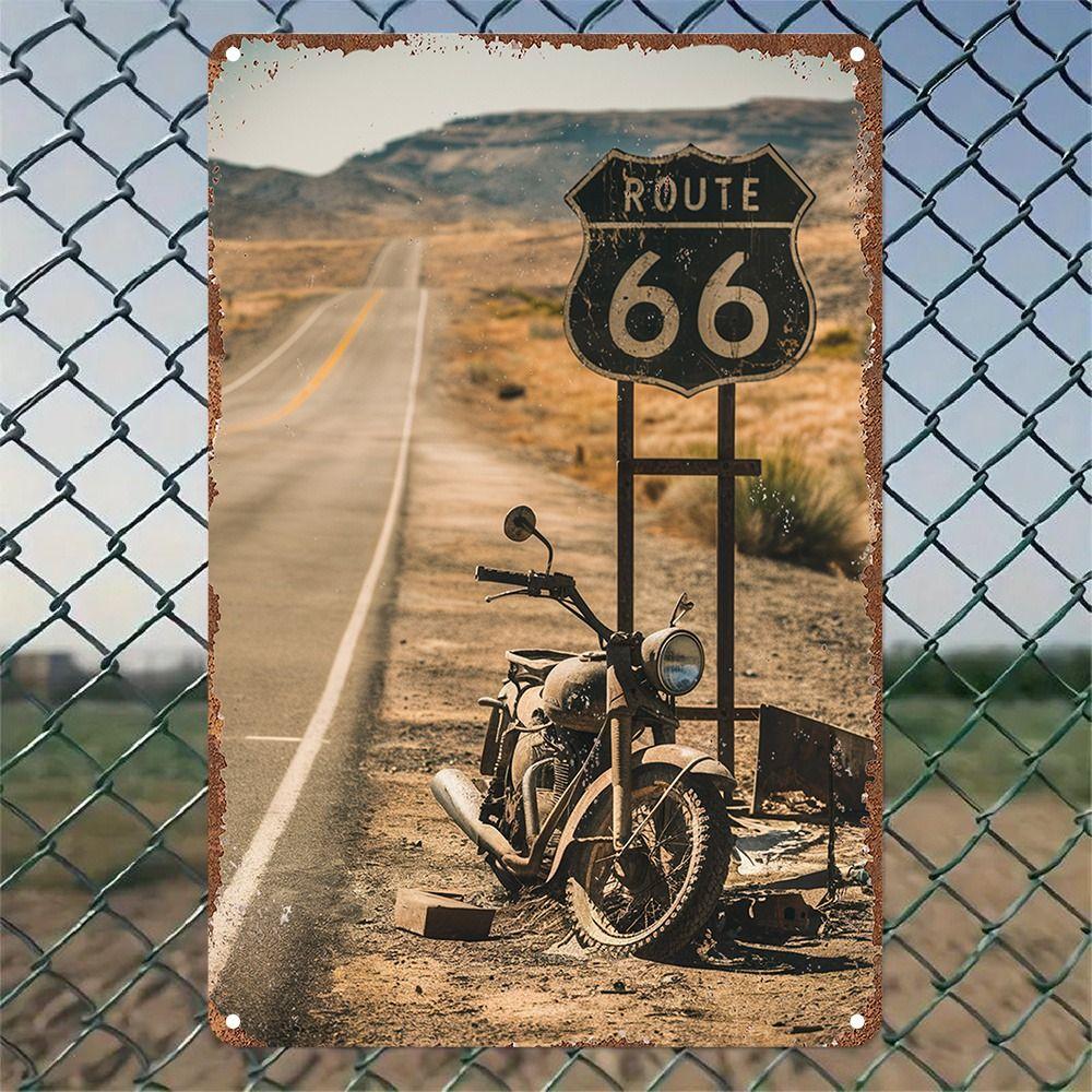 Vintage Motorcycle Metal Tin Sign Retro Biker Garage Wall Decor Industrial Style Art