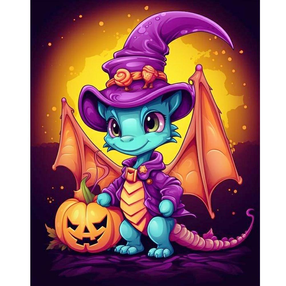 5D DIY Vollrundbohrer Diamantmalerei Halloween Geflügelter Drache Set Heimdekoration