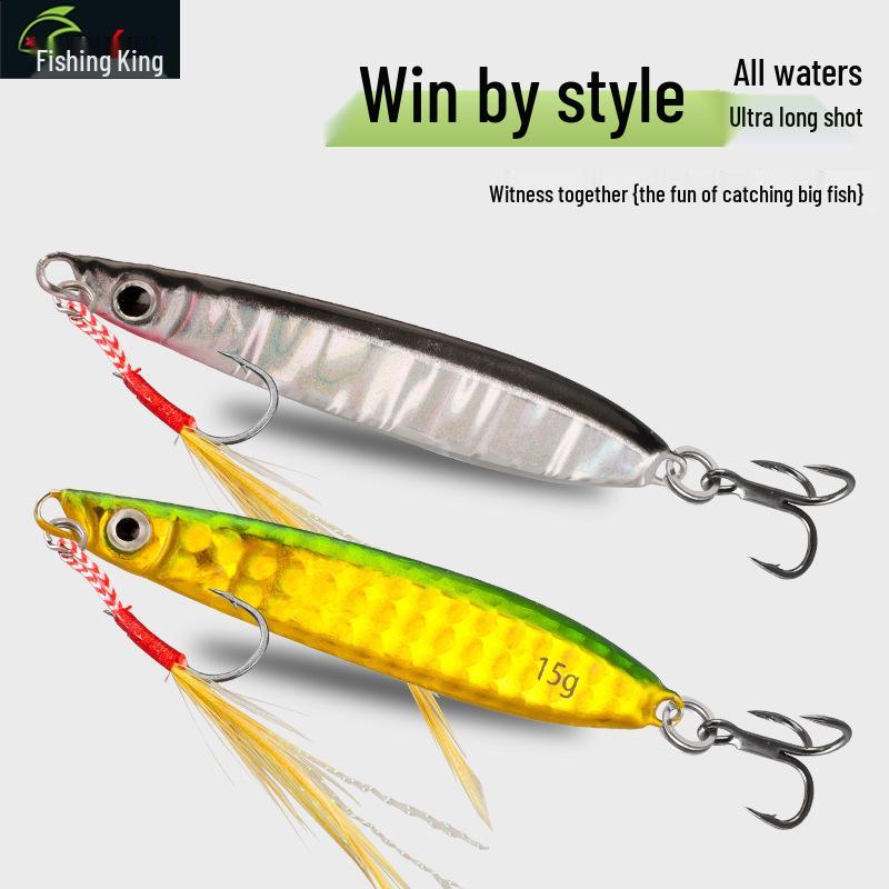 Thousand Changes Super Long Cast Iron Plate Lure: Electroplated Artificial Bait for Freshwater & Seawater Fishing