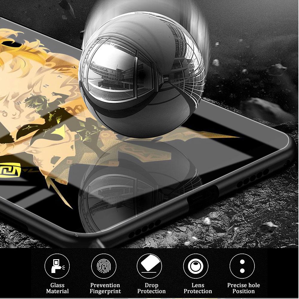 Klaasist ümbris Samsung Galaxy S22 S20 FE S21 5G S10 S9 Plus Note 10 20 Lite jaoks Karastatud telefoniümbris Anime Genshin Impact Lahe