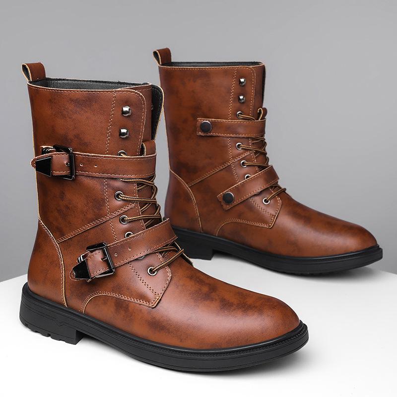 Men s Retro Anti-Slip Martin Boots, Winter Warm Leather 38