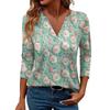 Women's Casual Fashionable Sexy Comfortable V-Neck Christmas Three-Quarter Sleeve Top