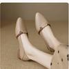 Almond Toe Colorblock Backless Loafers: 3cm French Sheepskin Low Heel Leather Shoes for Women 2025