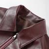 Long Sleeve Leather Jacket Women Lapel Collar Zipper Crop Overcoat Windbreaker Jackets  Streetwear