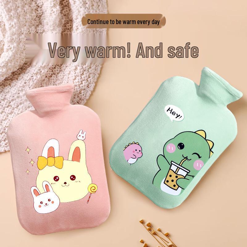 Cute Cartoon Plush Hot Water Bag: Explosion-Proof Hand & Foot Warmer for Dormitory Use