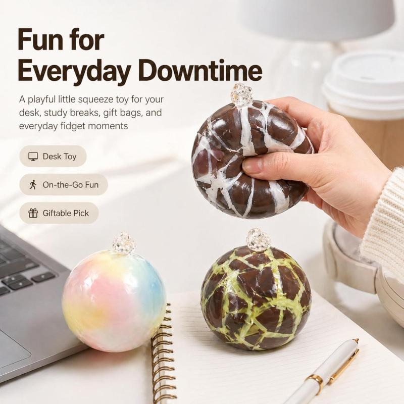Pressure-relieving Crispy Chocolate Soft Ball Toy, Waxy Cracked Soft Texture, Stress-relieving Candy Toy, Office Toy, 10 Packs