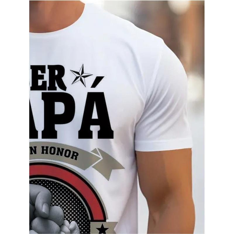 European sizes Men's Spanish Phrase & Grandpa T-Shirt - "Being Is an Honor, Being Grandfather Is Priceless" -