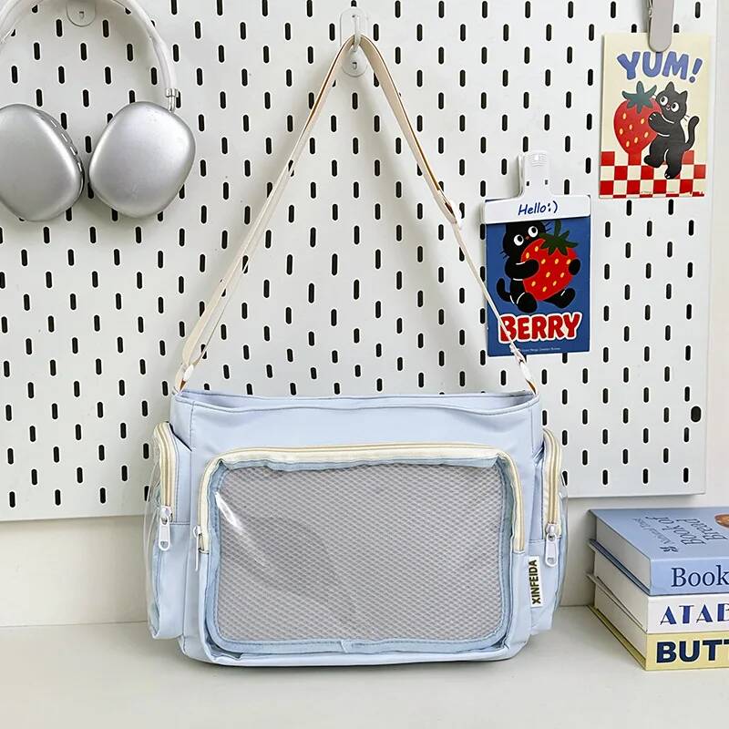 New Y2K Cute Ita Shoulder Bag Lolita Girl Transparent Comic Tote Bag Large Capacity Fashion Crossbody Bag Jk Diy Display Handbag