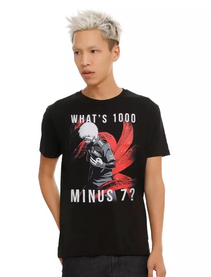 

Tokyo Ghoul Mens What s 1000 Minus 7 Ghoul Image Black Shirt NWT XS S