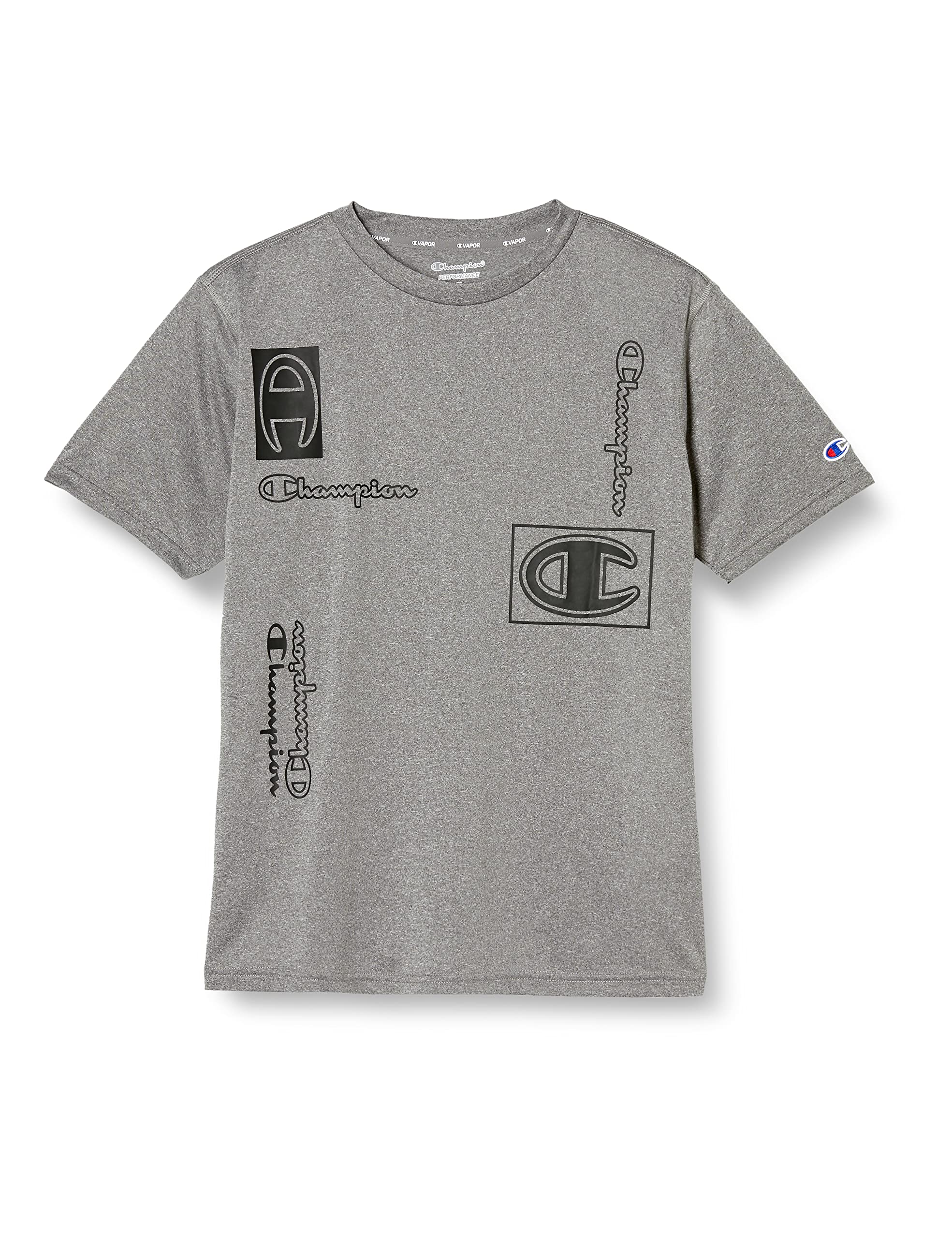 

Champion Футболка мужская спортивная с коротким рукавом, круглым вырезом, быстросохнущая, антибактериальная, защита от запаха, УФ-защита, с графическим логотипом, средняя,