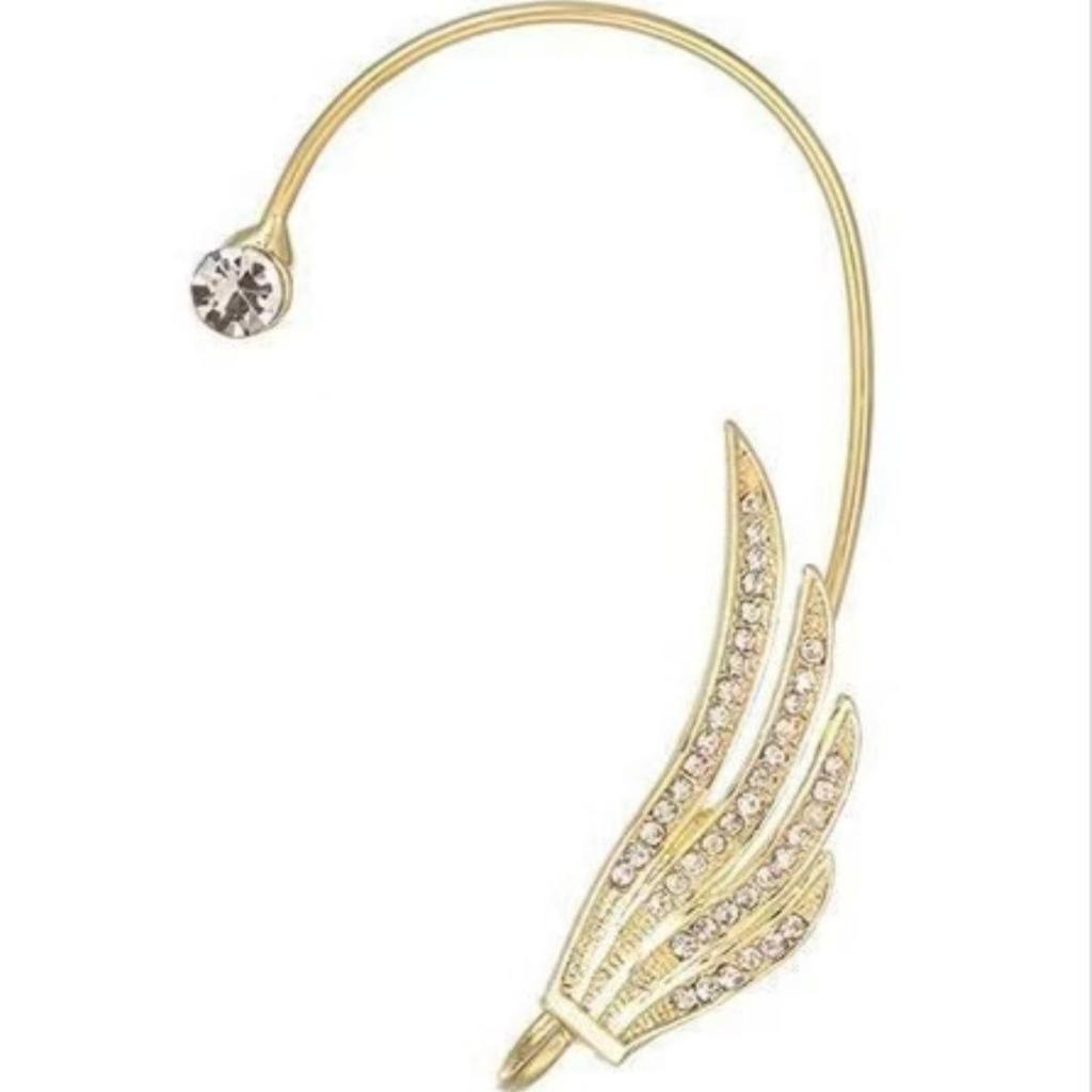 Butterfly Flower Tassel Rhinestone Wing Ear Cuff - No Piercing Clip On