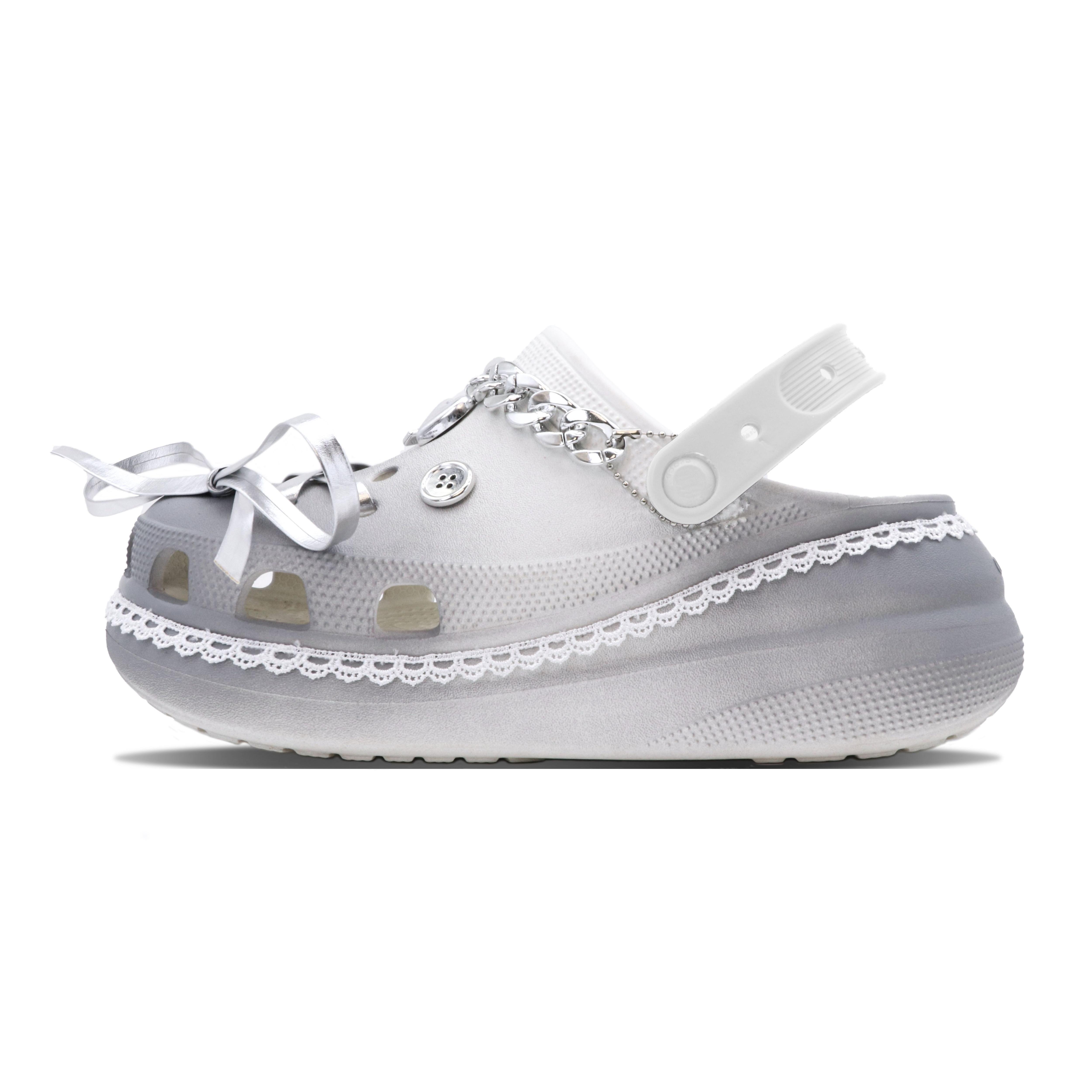 Crocs Crush Clog Clogs Unisex Gray White 207521-100(Team147-) 39-40
