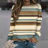 Felpa da Donna alla Moda Casual a Maniche Lunghe con Stampa Natalizia al Collo