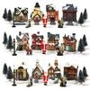 Christmas Glow Little House Set Resin Christmas Scene with Christmas Gift Ornaments